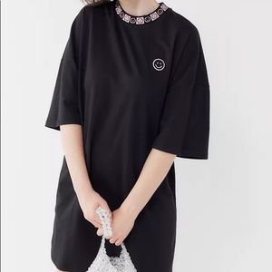 *RESRVED* PLZ🍩BUY Lazy Oaf Oversized Black T-Shirt Dress With Smilies